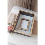 Verda Çerçeve 25X35 Cm Siyah-Gold Fotoğraf Alanlı Model Tasarım Gül Kutusu Anı Çerçevesi! ! Isimli Ledli