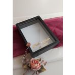 Verda Çerçeve 25X35 Cm Siyah Ledsiz Derin Gül Tasarım Çerçevesi! Gül Kutusu Anı Çerçevesi! Isim Ve Tarih Hediye