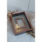Verda Çerçeve 25X35 Cm Siyah-Rose Ledli Fotoğraf Alanlı Model Tasarım Gül Kutusu Anı Çerçevesi!