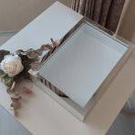 Verda Çerçeve 25X35 cm Verda Anı Çerçevesi-6 cm Derinlikli Anı Çerçevesi Gül Kutusu! Gümüş