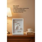 Verda Çerçeve 25X35X7 cm Bebek El Ayak Beyaz Heykel Yapım Kiti ve Beyaz Derin Anı Çerçevesi 3D Kalıp Alma