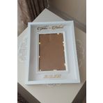 Verda Çerçeve 30x40 Cm 5 Cm Beyaz Ledli Fotoğraf Bölümlü Özel Tasarım Gül Kutusu! Anı Çerçevesi! Isimli Tarihli
