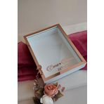 Verda Çerçeve 30X40 Cm 7 Cm Derin Beyaz-Rose Gül Anı Çerçevesi! Gül Kutusu-Hkm Ticaret