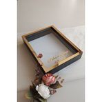 Verda Çerçeve 30x40 Cm 7 Cm Gül Anı Çerçevesi! Gül Kutusu-hkm Ticaret!siyah-gold
