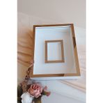 Verda Çerçeve 30X40 Cm Beyaz-Bronz Fotoğraf Bölümlü Gül Saklama Anı Çerçevesi-6 Cm Anı Çerçevesi Gül Kutusu