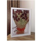 Verda Çerçeve 30X40 Cm Beyaz Derin Gül Anı Çerçevesi! Fotoğraf Çerçevesi! Gül Anı Çerçevesi-Gelin Buketleri Için