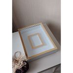 Verda Çerçeve 30x40 Cm Beyaz-gold Fotoğraf Bölümlü Gül Saklama Anı Çerçevesi-6 Cm Anı Çerçevesi Gül Kutusu