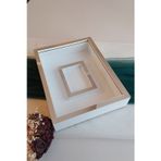 Verda Çerçeve 30X40 Cm Beyaz-Gümüş Fotoğraf Bölümlü Gül Saklama Anı Çerçevesi-6 Cm Anı Çerçevesi Gül Kutusu