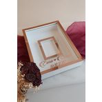 Verda Çerçeve 30X40 Cm Beyaz-Rosegold Gül Anı Çerçevesi! Fotoğraf Çerçevesi! Gül Anı Çerçevesi-Hkm Ticaret