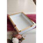 Verda Çerçeve 30X40 Cm Derin Beyaz-Gold Özel Gün Çiçekleri Için Anı Çerçevesi! Gül Çerçeve Kutusu!
