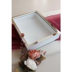 Verda Çerçeve 30X40 Cm Derin Beyaz- Gümüş Özel Gün Çiçekleri Için Anı Çerçevesi! Gül Çerçeve Kutusu!
