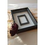 Verda Çerçeve 30x40 Cm Fotoğraf Bölümlü Gül Saklama Anı Çerçevesi-6 Cm Anı Çerçevesi Gül Kutusu! Siyah