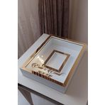 Verda Çerçeve 30X40 Cm Gold-Beyaz Ledli Fotoğraf Bölümlü Tasarım Gül Kutusu Anı Çerçevesi! Ayna Çerçeve!
