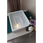 Verda Çerçeve 30x40 Cm Ledli Beyaz Fotoğraf Bölümlü Tasarım Gül Kutusu Anı Çerçevesi! Isimsiz! Beyaz-kare