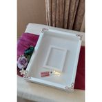 Verda Çerçeve 30x40 Cm Ledli Beyaz-klasik(ROSE) Fotoğraf Bölümlü Tasarım Gül Kutusu Anı Çerçevesi! Isimsiz