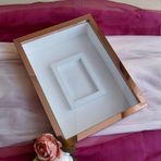 Verda Çerçeve 30X40 Cm Rosegold Fotoğraf Bölümlü Gül Saklama Anı Çerçevesi-6 Cm Anı Çerçevesi Gül Kutusu