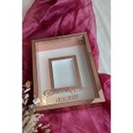 Verda Çerçeve 30x40 Cm Rosegold Lüx Tasarım Ledli Fotoğraf Bölümlü Gül Kutusu Anı Çerçevesi! Ayna Çerçeve! Yarıfull Rose Pembe