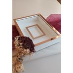Verda Çerçeve 30X40 Cmbeyaz-Rose Fotoğraf Bölümlü Gül Saklama Anı Çerçevesi-6 Cm Anı Çerçevesi Gül Kutusu