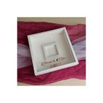 Verda Çerçeve 35x35 Cm Fotoğraf Bölümlü Tasarım Gül Kutusu Anı Çerçevesi! Ayna Çerçeve! Hkm Ticaret Beyaz