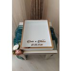 Verda Çerçeve 40X50 Cm Beyaz-Bronz Derin Ledsiz Gül Anı Çerçevesi! Gül Kutusu