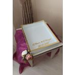 Verda Çerçeve 40X50 Cm Beyaz-Gold Derin Ledsiz Gül Anı Çerçevesi! Gül Kutusu