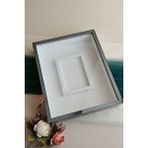 Verda Çerçeve 40x50 Cm Füme Gül Anı Çerçevesi! Fotoğraf Bölümlü Ledsiz Çerçeve! Gül Anı Çerçevesi Mavi