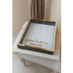 Verda Çerçeve 40X50 Cm Siyah-Gold Derin Ledsiz Gül Anı Çerçevesi! Gül Kutusu