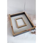 Verda Çerçeve 40X50 Cm Siyah-Gold Fotoğraf Bölümlü Ledsiz Gül Anı Çerçevesi! ! Gül Anı Çerçevesi