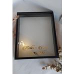 Verda Çerçeve 40X50 Cm Siyah Ledli Derin Anı Çerçevesi-Gül Kutusu-Dekoratif Hatıra Çerçevesi-Beyaz Zemin!