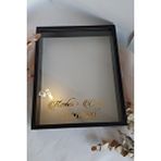 Verda Çerçeve 40X50 Cm Siyah Ledli Derin Anı Çerçevesi-Gül Kutusu-Dekoratif Hatıra Çerçevesi-Beyaz Zemin!