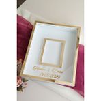 Verda Çerçeve 40X50 Cm Yeni Trend 8 Cm Derinliğinde Beyaz-Gold Fotoğraf Bölümlü Isimli Ledsiz Çerçeve! Gül Kutusu