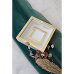 Verda Çerçeve Beyaz-Gold 25X25 Cm Fotoğraf Bölümlü Verda Anı Çerçevesi-6 Cm Derinlikli Anı Çerçevesi