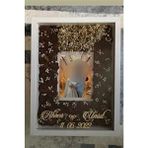 Verda Çerçeve Beyaz Gül Anı Çerçevesi 30x40 cm Ahşap Fotoğraf Bölümlü Kişiselleştirilebilir Ledsiz