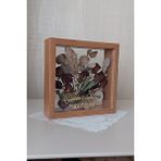 Verda Çerçeve İsimli 25x25 Cm Çift Yönlü Derin Gül Çerçevesi! Gelin Buketi Çerçevesi! Bambu Kahverengi