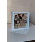 Verda Çerçeve İsimli 25X25 Cm Çift Yönlü Derin Gül Çerçevesi! Gelin Buketi Çerçevesi!