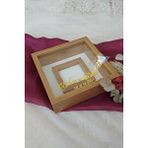 Verda Çerçeve Ledli 25x25 Cm Fotoğraf Bölümlü Bambu Verda Anı Çerçevesi Kahverengi