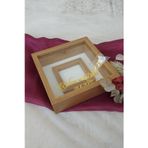Verda Çerçeve Ledli 25X25 Cm Fotoğraf Bölümlü Bambu Verda Anı Çerçevesi