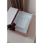 Verda Çerçeve Ledli 25x35 Cm Rosegold Renk Fotoğraf Alanlı Model Tasarım Gül Kutusu Anı Çerçevesi! Isimsiz Ledli! Pembe