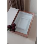 Verda Çerçeve Ledli 25X35 Cm Rosegold Renk Fotoğraf Alanlı Model Tasarım Gül Kutusu Anı Çerçevesi! Isimsiz Ledli!
