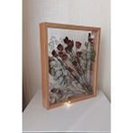 Verda Çerçeve Ledli 40x50 Cm Çift Yönlü Derin Gül Çerçevesi! Gelin Buketi Çerçevesi! Bambu Kahverengi