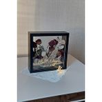 Verda Çerçeve Ledli İsimli 25x25 Cm Çift Yönlü Derin Gül Çerçevesi! Gelin Buketi Çerçevesi! Siyah
