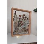 Verda Çerçeve Ledli Isimli 40X50 Cm Bambu Çift Yönlü Derin Gül Çerçevesi! Gelin Buketi Çerçevesi!
