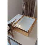 Verda Çerçeve Ledli Yeni Trend 25X35 Cm Gold Derin Gül Tasarım Çerçevesi! Gül Kutusu Anı Çerçevesi! Isimsiz