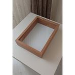 Verda Çerçeve Ledsiz Yeni Trend 25x35 Cm Bambu Derin Gül Tasarım Çerçevesi! Gül Kutusu Anı Çerçevesi! Isimsiz Kahverengi