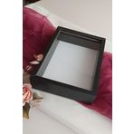 Verda Çerçeve Ledsiz Yeni Trend 25X35 Cm Siyah Derin Gül Tasarım Çerçevesi! Gül Kutusu Anı Çerçevesi! Isimsiz