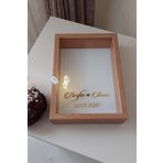 Verda Çerçeve Yeni Model 25X35 Cm Bambu Ledli Isimli Derin Gül Tasarım Çerçevesi! Gül Kutusu Anı Çerçevesi!