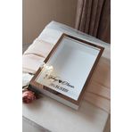 Verda Çerçeve Yeni Model 25X35 Cm Beyaz-Bronz Ledli Derin Gül Tasarım Çerçevesi! Gül Kutusu Anı Çerçevesi! Isimli