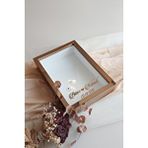 Verda Çerçeve Yeni Model 25x35 Cm Bronz Kaplı Ledli Derin Gül Tasarım Çerçevesi! Gül Kutusu Anı Çerçevesi! Kahverengi