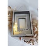 Verda Çerçeve Yeni Model 25X35 Cm Gümüş-Siyah Ledli Fotoğraf Alanlı Model Tasarım Gül Kutusu Anı Çerçevesi!