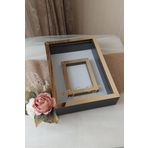 Verda Çerçeve Yeni Model 25X35 Cm Siyah-Gold Fotoğraf Alanlı Model Tasarım Gül Kutusu Anı Çerçevesi! Isimli Ledsiz